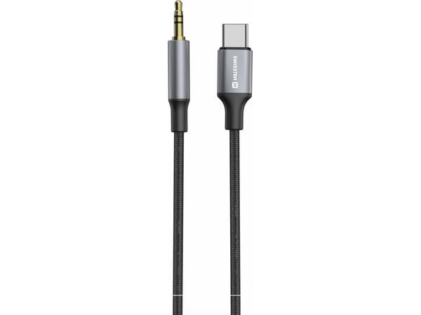 Swissten Audio Adapter Textile USB-C till 3,5 mm Jack-kabel 1,5 m