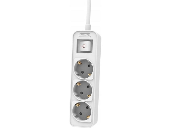 PHILIPS PISTORASIAN JATKOJOHTO VALKOINEN 3 SCHUKO PISTORASIAA 1.5M CHP2134W/58