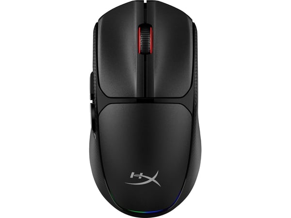 HyperX Pulsefire Fuse trådløs spillmus (svart), Ambidekstriøs, Optisk, RF trådløs + Bluetooth, 12000 DPI, Svart