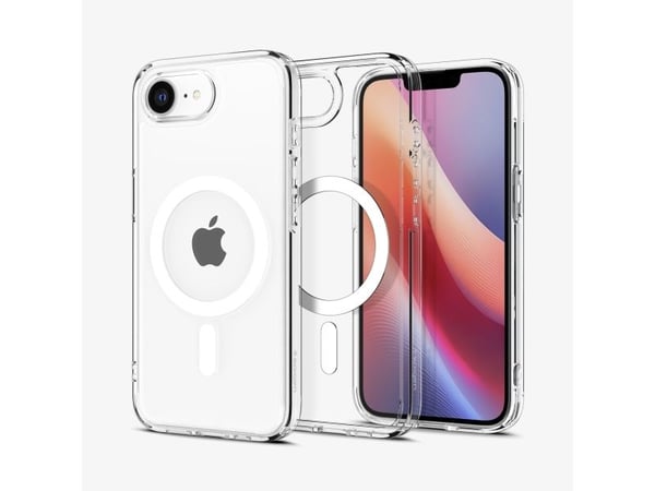 Spigen Ultra Hybrid (MagFit), Etui, Apple, iPhone 16e, 15,5 cm (6.1"), Gjennomsiktig, Hvit