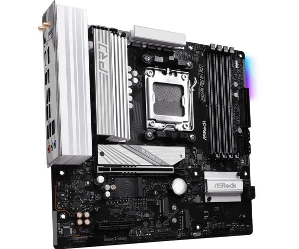 ASRock B850M Pro RS WiFi - Hovedkort - micro ATX - Socket AM5 - AMD B850 Chipset - USB-C 3.2 Gen2, USB-C 3.2 Gen 1, USB 3.2 Gen 2, USB 3.2 Gen 1 - ...