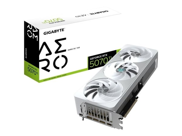 Gigabyte GeForce RTX 5070 Ti AERO OC 16G - Grafikkort - GeForce RTX 5070 Ti - 16 GB GDDR7 - PCI Express 5.0 - 3 x DisplayPort, HDMI