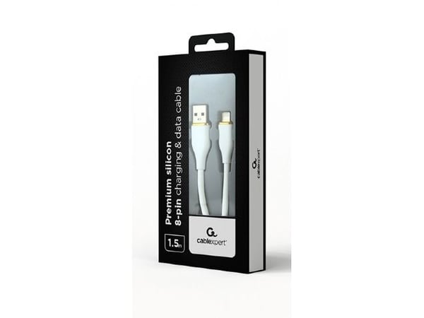 Gembird CC-USB2S-AM8PM-1.5M-W, 1,5 m, USB A, USB 2.0, 480 Gbit/s, Valkoinen