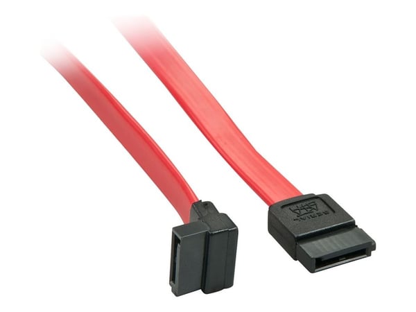 Lindy - SATA-kabel - Serial ATA 150/300/600 - SATA till SATA vinklad - 20 cm - röd
