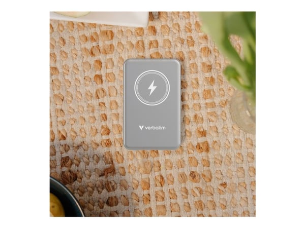 Verbatim Charge 'n' Go - Trådlös powerbank - magnetfäste - Li-pol - 5000 mAh - 20 Watt - 2.4 A - Apple Fast Charge, PD 3.0, QC 3.0, Apple 2.4A, USB...