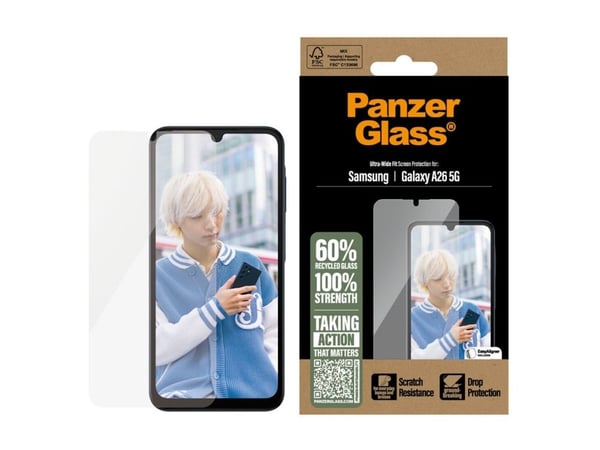 PanzerGlass - Skjermbeskyttelse for mobiltelefon - ultrabred passform - glass - for Samsung Galaxy A26