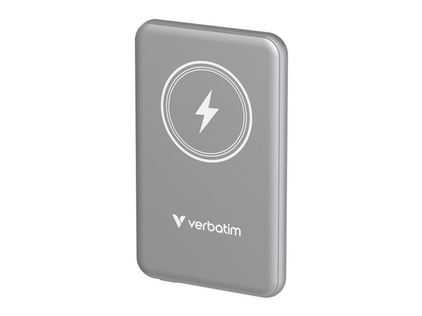 Verbatim Charge 'n' Go - Trådlös powerbank - magnetfäste - Li-pol - 5000 mAh - 20 Watt - 2.4 A - Apple Fast Charge, PD 3.0, QC 3.0, Apple 2.4A, USB...