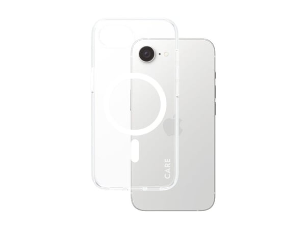 CARE by PanzerGlass - Baksidedeksel for mobiltelefon - flaggskip - MagSafe-samsvar - plastikk - hvit, gjennomsiktig - for Apple iPhone 16e