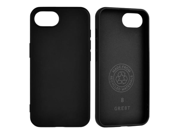 GRE8T - Bagsidecover til mobiltelefon - GRS - termoplastisk polyuretan (TPU) - sort - for Apple iPhone 16e