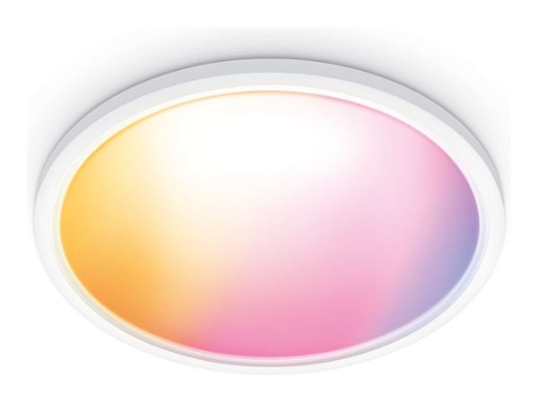 WiZ Super Slim - Taklampe - LED - 32 W - RGB / justerbart hvitt lys - 2200-6500 K - rund - hvit