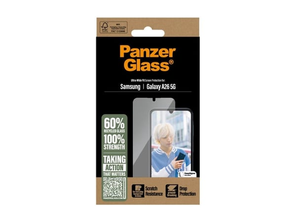 PanzerGlass - Skjermbeskyttelse for mobiltelefon - ultrabred passform - glass - for Samsung Galaxy A26