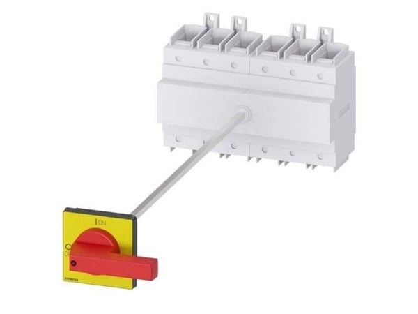 Siemensin kuormakytkin, punainen, keltainen, 6-napainen, 185 mm², 250 A, 690 V/AC, 3LD24183VK13, 6P, IP65, 169 mm, 312 mm, 646 mm, 232 mm