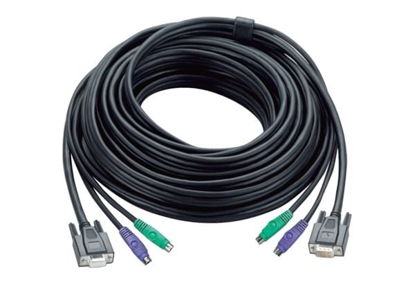ATEN PS/2 KVM Cable, 1,2 m, Sort, HDB, PS/2, Hankjønn/hunkjønn