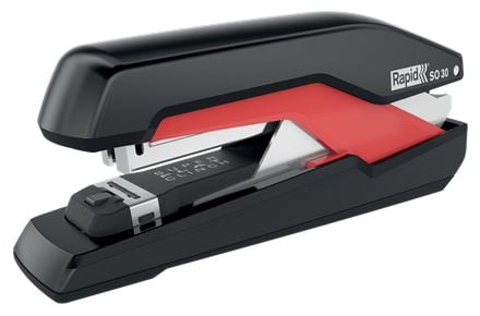 Rapid Supreme SO30 - Stiftemaskin - 30 ark - metall, ABS-plast - svart, rød