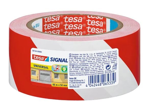 TESA 58134-00000-01, Punainen, Valkoinen, Polyeteeni, 66 m, 50 mm