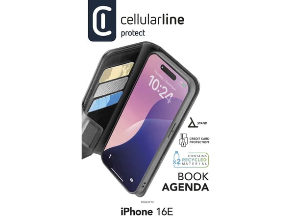 Cellularline 8018080492631 matkapuhelimen kotelo 15,5 cm (6,1") Folio Musta