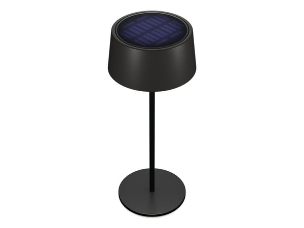 RealPower LED solcellebordlampe dimbar med batteri, sort