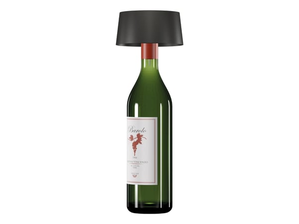 RealPower LED solcellebordlampe dimbar med batteri, sort