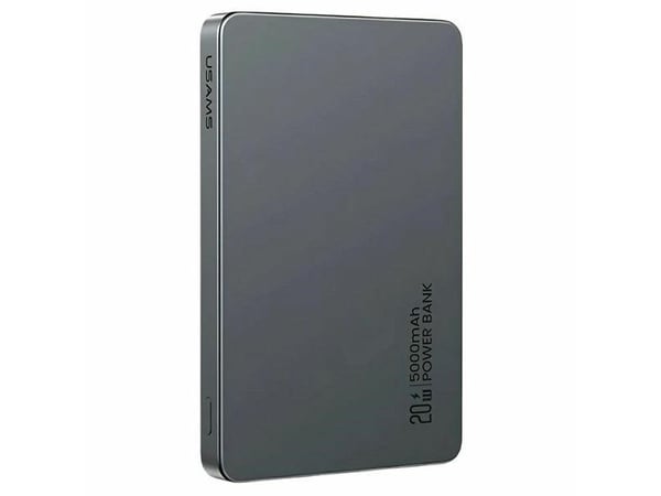 USAMS Powerbank induktiivinen 5000mAh 20W PD Fast Charge harmaa CY-sarja 5KCD23101 US-CD231