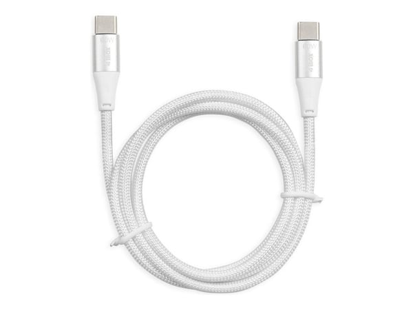 iBOX - USB-kabel - USB-C (hann) til USB-C (hann) - USB 2.0 - 20 V - 3 A - 1 m - USB Power Delivery (60W) - hvit