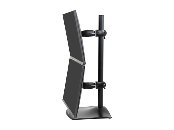 Ergotron DS100 - Monteringssats (28-tums pelare, bas, 2 pivåfästen, 2 VESA-adaptrar) - låg profil - för 2 LCD-bildskärmar - stål, aluminium - svart...