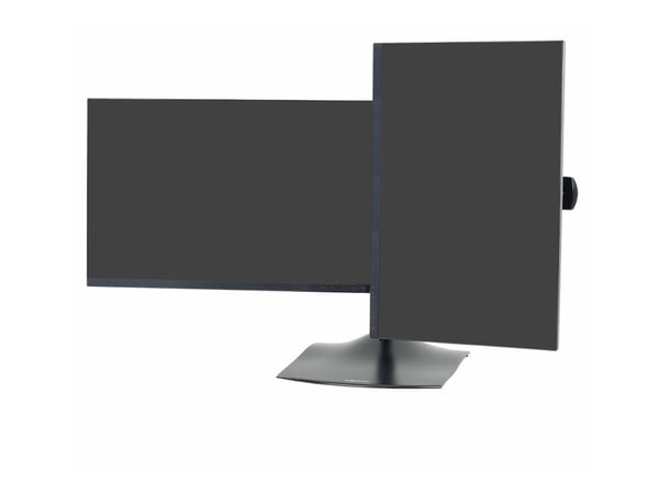 Ergotron DS100 - Stativ - horisontal - for 2 LCD-skjermer - aluminium, stål - svart - skjermstørrelse: inntil 24" - skrivebord
