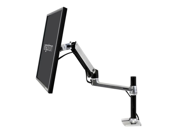 Ergotron LX - Monteringssett (skrivebordsklemmemontering, forlengerarm, maljemonteringsfot, skjermarm, høy stang) - for LCD-skjerm - polert alumini...