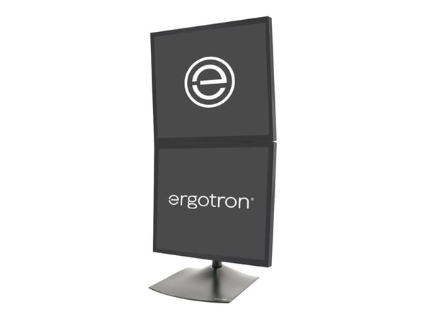 Ergotron DS100 - Monteringssats (28-tums pelare, bas, 2 pivåfästen, 2 VESA-adaptrar) - låg profil - för 2 LCD-bildskärmar - stål, aluminium - svart...