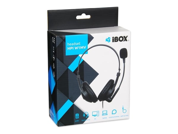 iBox W1MV, Langallinen, Toimisto/puhelukeskus, 20 - 20000 Hz, 96 g, Kuulokkeet, Musta