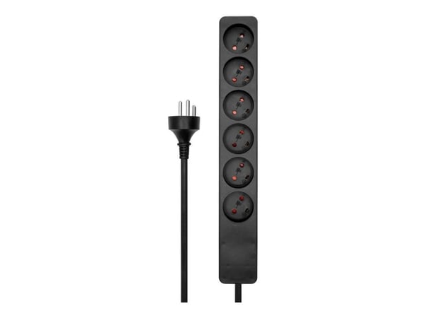 Microconnect MC-GRU0607DKB, 7 m, Tyyppi K, Tyyppi K, 6 AC-pistorasia(a), 900 g, 982 g