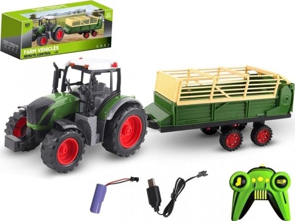 Traktori, jossa on R/C-perävaunu USB-lataus