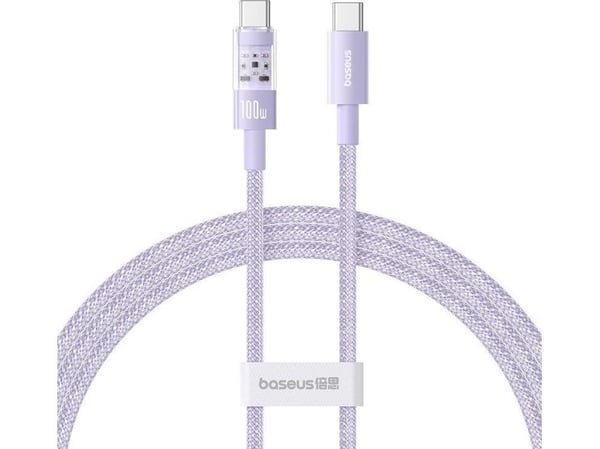 Baseus Gem USB-C til USB-C-kabel, 100W, 5A, 1 m, lilla P10373000511-00
