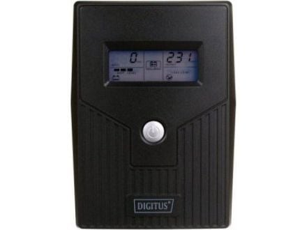DIGITUS Line-Ineractive LCD BASIC UPS, 600VA/360W, 1x12V/7Ah, AVR, 2x Schuko CEE 7/3