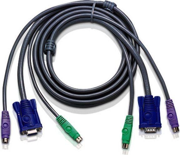 ATEN 2L-1003P/C - Tastatur / video / musekabel (KVM) - PS/2, HD-15 (VGA) (hann) til PS/2, HD-15 (VGA) - 3 m - for MasterView CS-124A, CS-172; Maste...