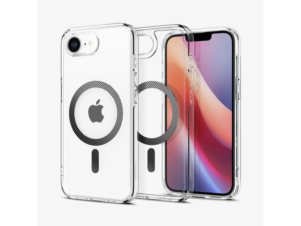 Spigen Ultra Hybrid (MagFit), deksel, Apple, iPhone 16e, 15,5 cm (6,1"), Kulfiber, gjennomsiktig