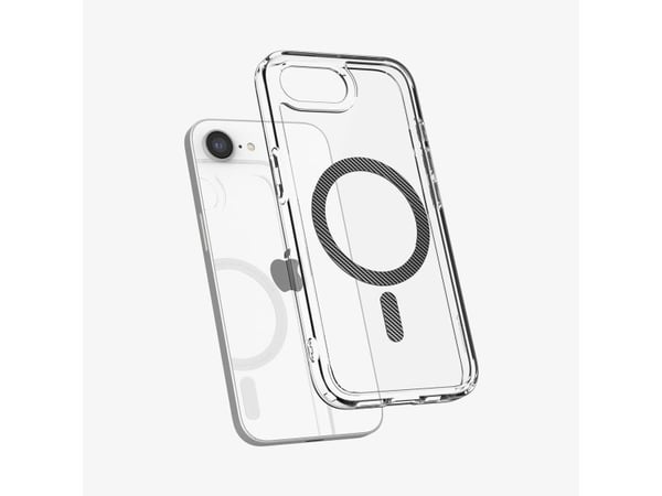 Spigen Ultra Hybrid (MagFit), deksel, Apple, iPhone 16e, 15,5 cm (6,1"), Kulfiber, gjennomsiktig