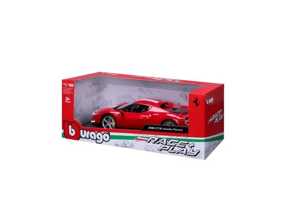 BBURAGO Ferrari 296 GTB, Superbil, Montert på forhånd, 1:18, Ferrari 296 GTB Assetto Fiorano, Alle kjønn, Metall, Plast