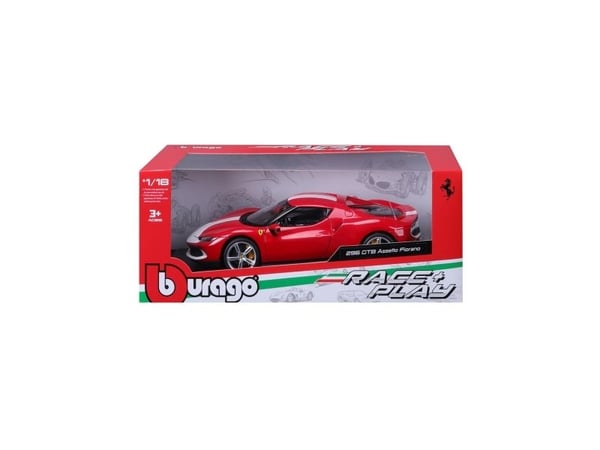 BBURAGO Ferrari 296 GTB, Superbil, Montert på forhånd, 1:18, Ferrari 296 GTB Assetto Fiorano, Alle kjønn, Metall, Plast
