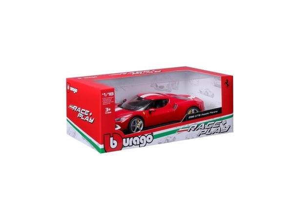 BBURAGO Ferrari 296 GTB, Superbil, Montert på forhånd, 1:18, Ferrari 296 GTB Assetto Fiorano, Alle kjønn, Metall, Plast