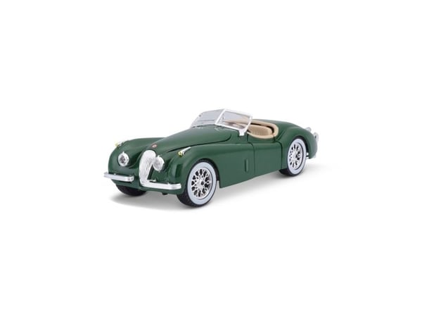 BBURAGO Jaguar Xk 120 Cabrio 1948, Roadster model, Formonterede, 1:24, Jaguar Xk 120 Cabrio, dark green - Land vehicle model