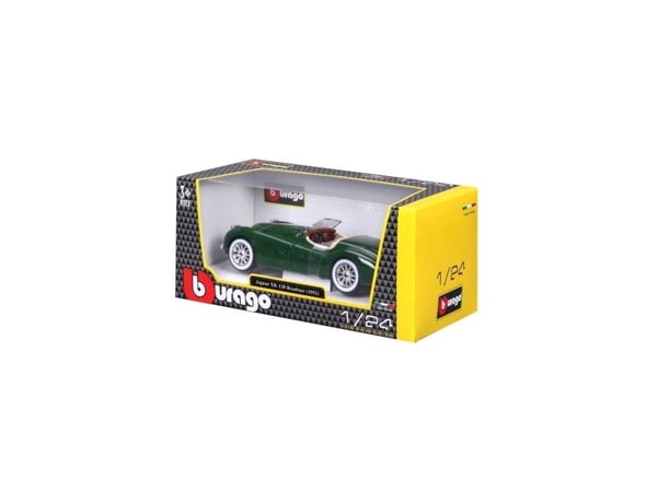 BBURAGO Jaguar Xk 120 Cabrio 1948, Roadster model, Formonterede, 1:24, Jaguar Xk 120 Cabrio, dark green - Land vehicle model