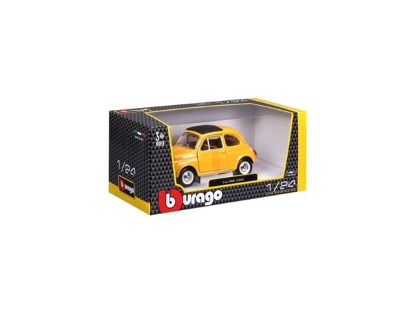 BBURAGO Fiat 500 F 1965, Klassisk bil, Montert på forhånd, 1:24, Fiat 500F del 1965, Alle kjønn, Metall, Plast