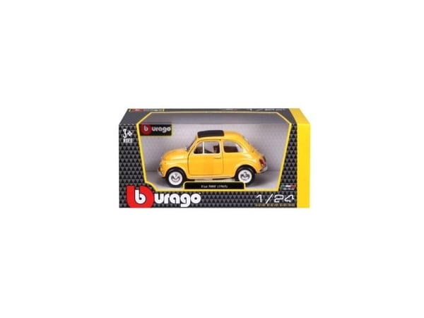 BBURAGO Fiat 500 F 1965, Klassisk bil, Montert på forhånd, 1:24, Fiat 500F del 1965, Alle kjønn, Metall, Plast