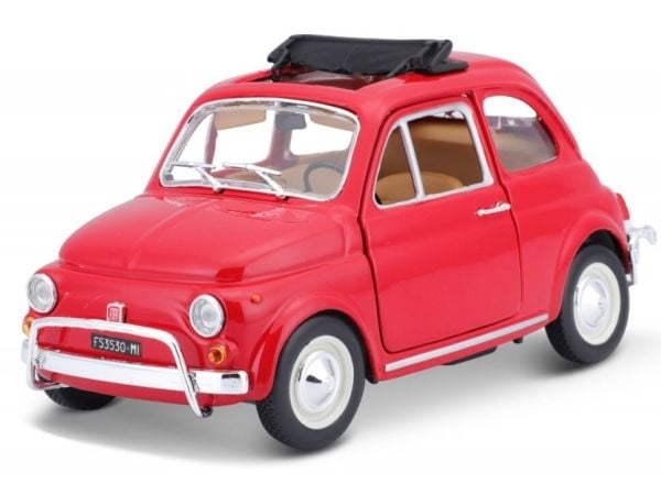BBURAGO Fiat 500l 1968, Bybil, Montert på forhånd, 1:24, Fiat 500l 1968, Hankjønn, Rød