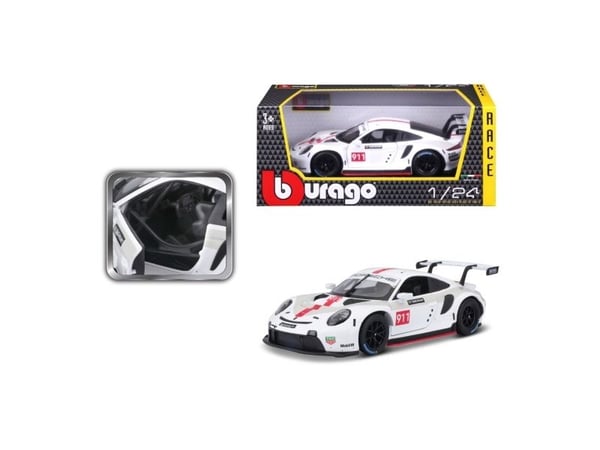 BBURAGO Porsche 911 RSR GT, Superauton pienoismalli, Esikoottu, 1:24, Race 1:24 Porsche 911 RSR GT, Ei sukupuolirajoitusta, Metalli, Muovi