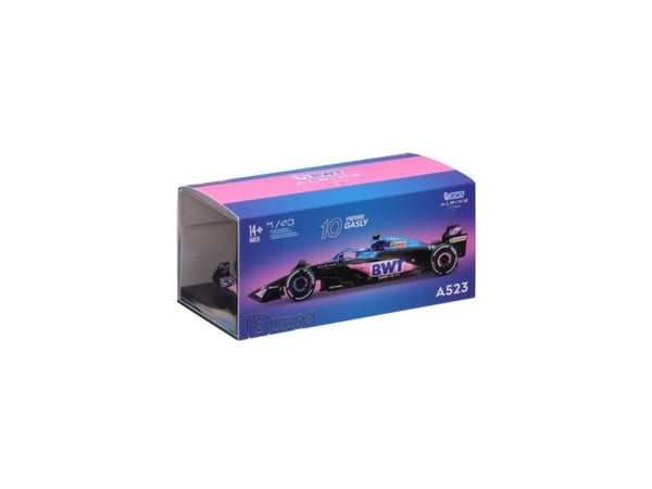BBURAGO BWT Alpine F1 Team A523 #10 Gasly, Sportsbil, Montert på forhånd, 1:43, BWT Alpine F1 A523, Alle kjønn, Metall, Plast