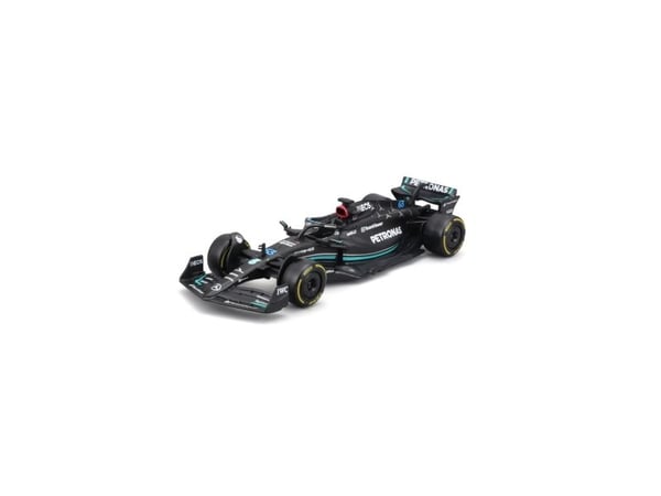 BBURAGO Mercedes AMG F1 #63 (Russel), Modellsportbil, Förmonterad, 1:43, Mercedes AMG Formel 1, Alla, Metall, Plast