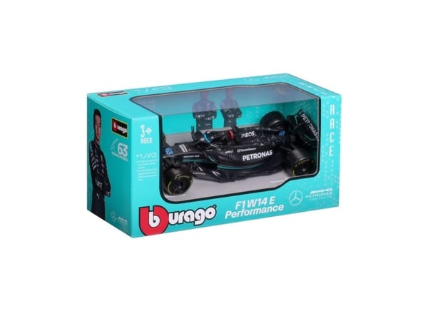 BBURAGO Mercedes AMG F1 #63 (Russel), Modellsportbil, Förmonterad, 1:43, Mercedes AMG Formel 1, Alla, Metall, Plast