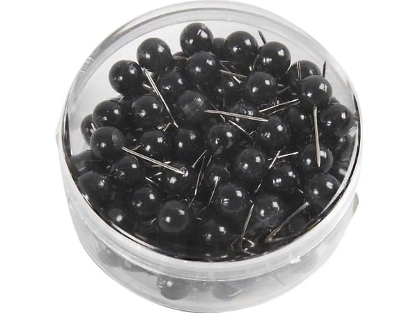 Kortnål 15 mm sort - (100 stk.)