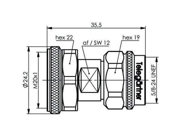 Telegärtner 100024212 N-adapter N-anslutning till 4.3–10-anslutning, 1 st